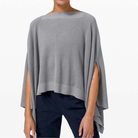 lululemon athletica Sweaters - lululemon Forward Flow Poncho Rhino Grey SZ. O/S